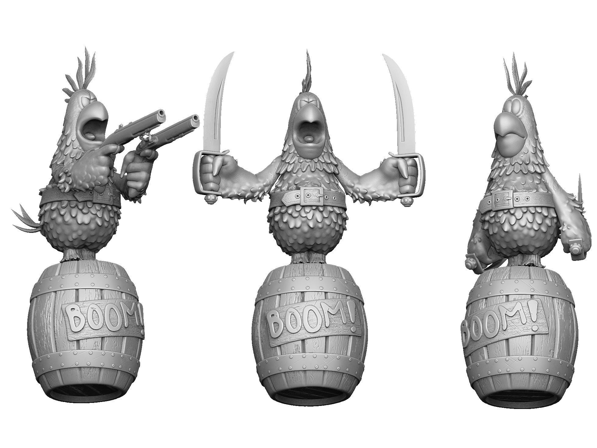 Captain Flint s parrot for 3D printing STL 3D print model_28