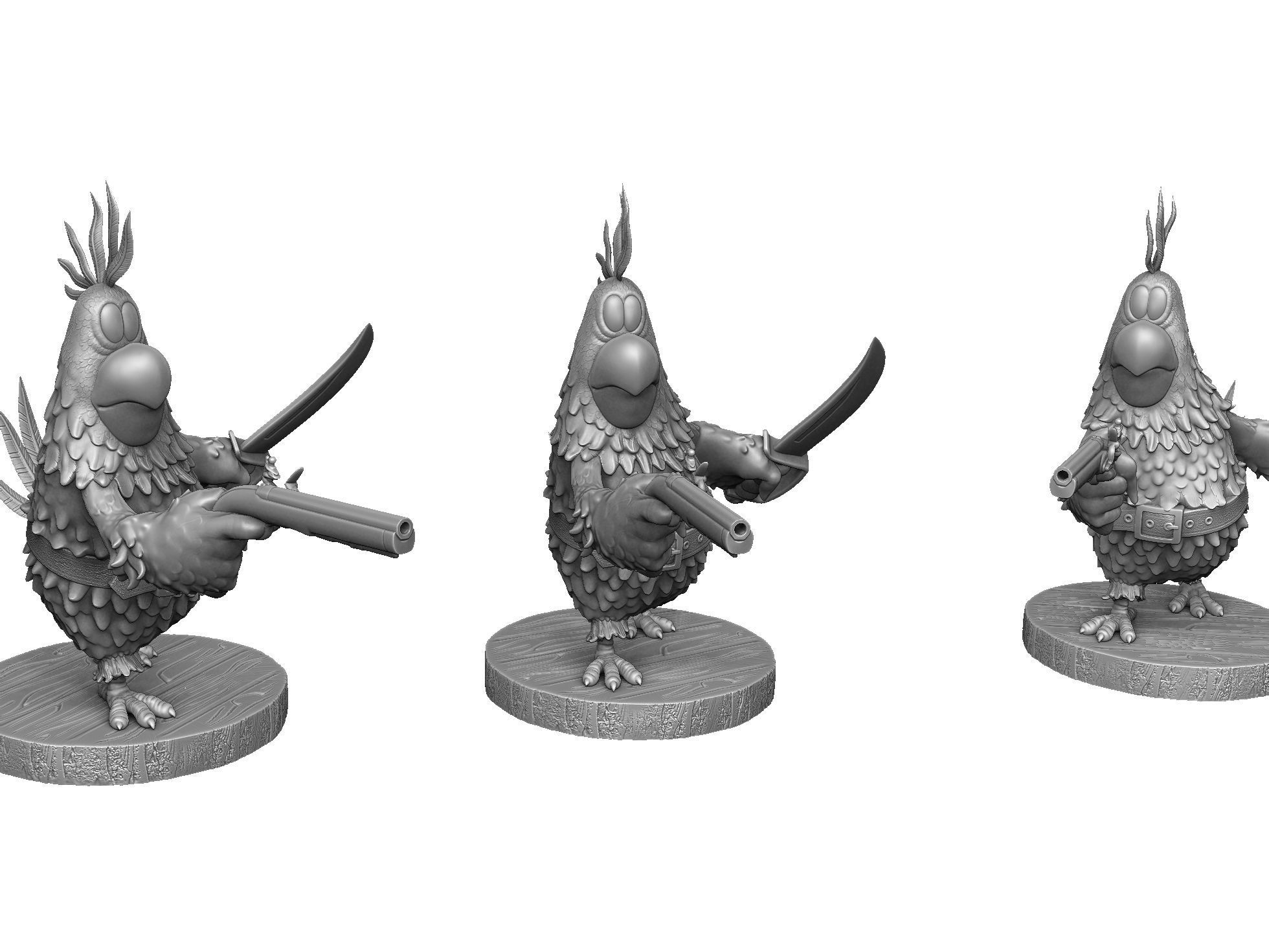 Captain Flint s parrot for 3D printing STL 3D print model_20