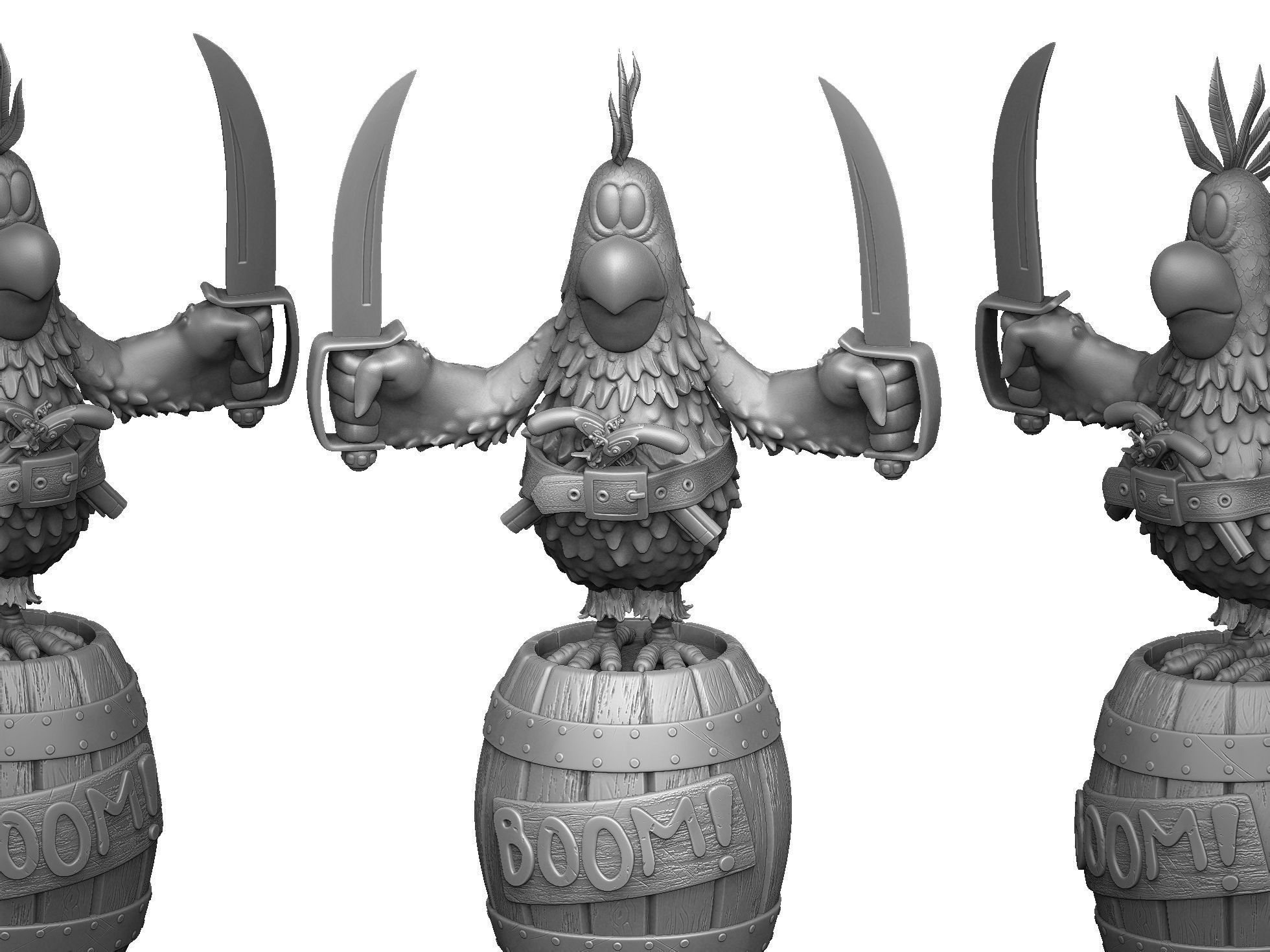 Captain Flint s parrot for 3D printing STL 3D print model_6