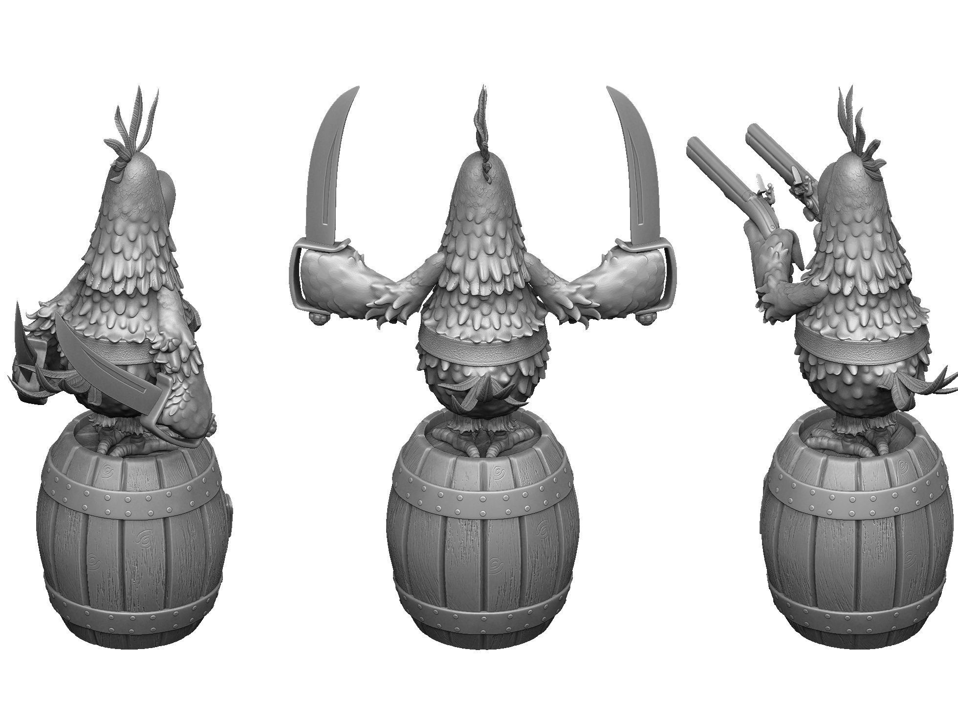 Captain Flint s parrot for 3D printing STL 3D print model_29