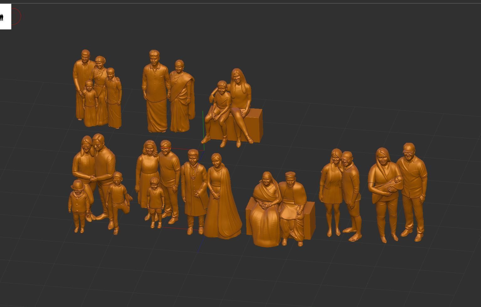 Miniatures family combo pack 3D print model_6