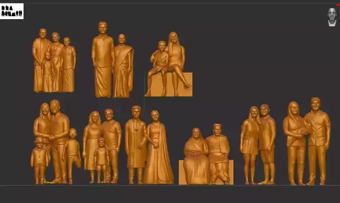 Miniatures family combo pack 3D print model