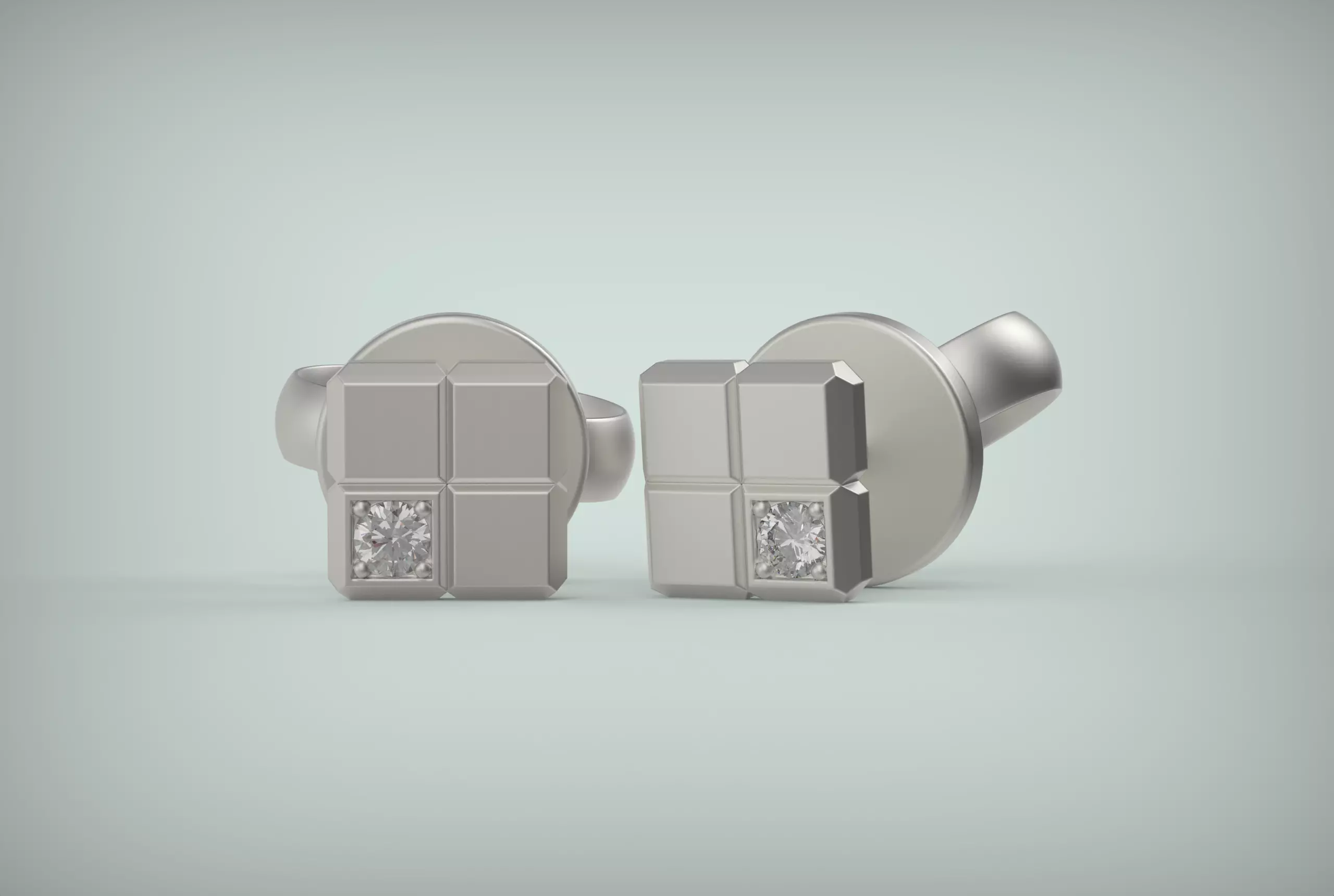 Cubic stud earring 3D print model