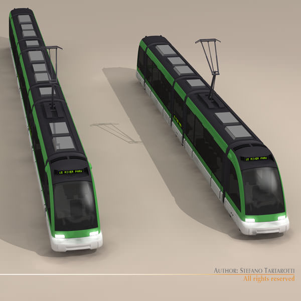 Tramway metro train 3D model_4