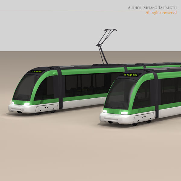 Tramway metro train 3D model_5