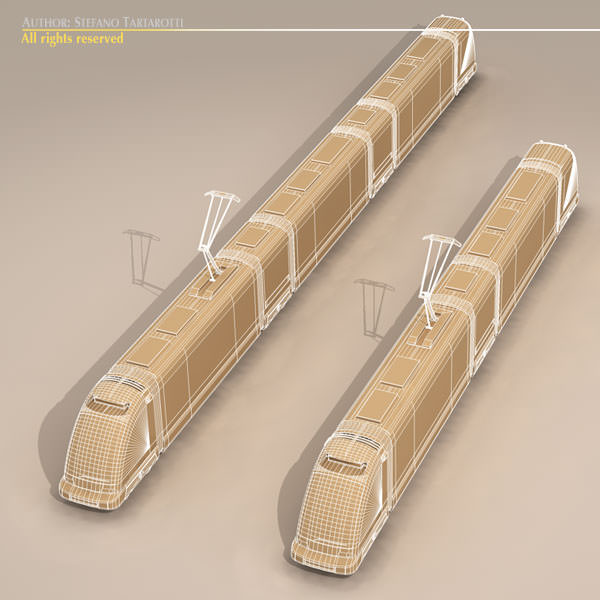 Tramway metro train 3D model_2