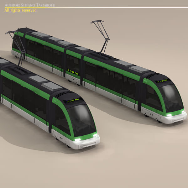 Tramway metro train 3D model_3