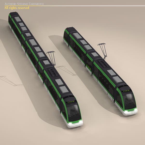 Tramway metro train 3D model_1