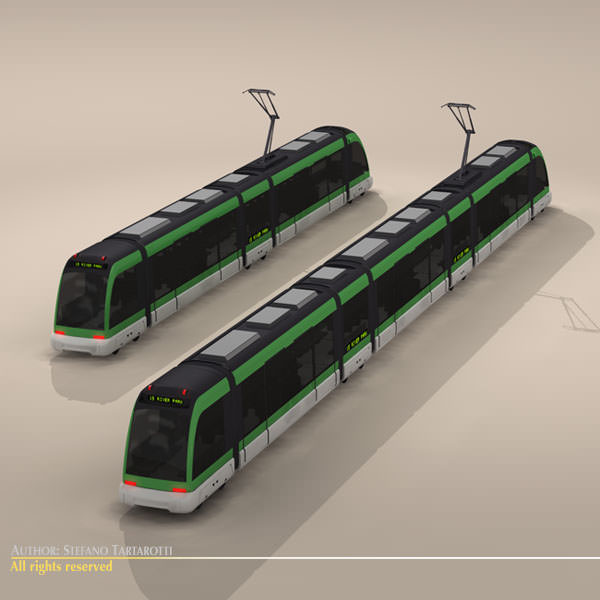 Tramway metro train 3D model_6