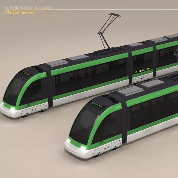 Tramway metro train 3D model_0