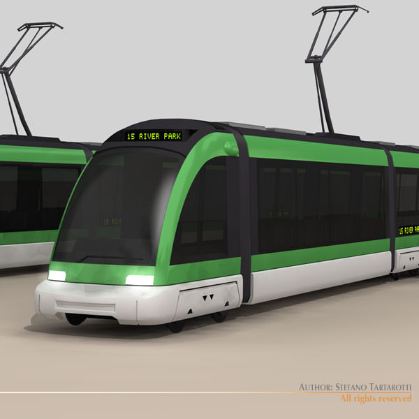 Tramway metro train 3D model_8