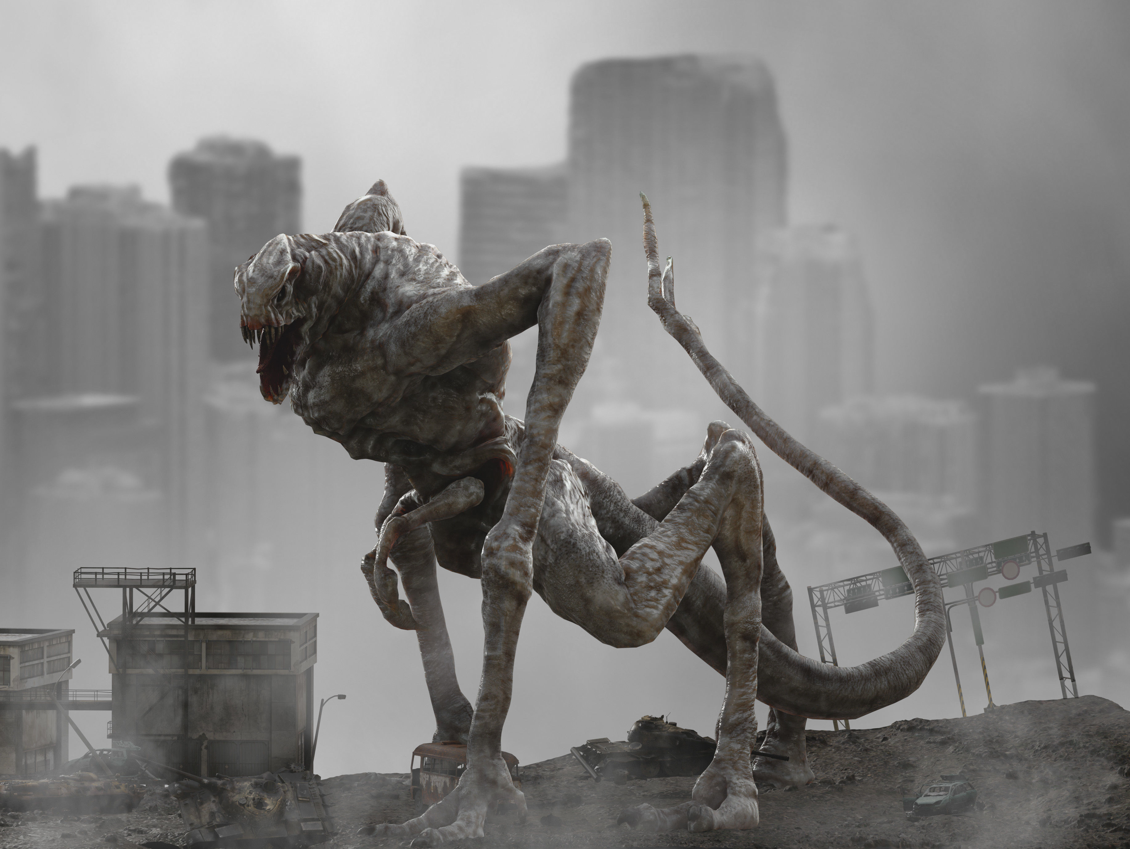 Cloverfield Monster Low-poly 3D model_6