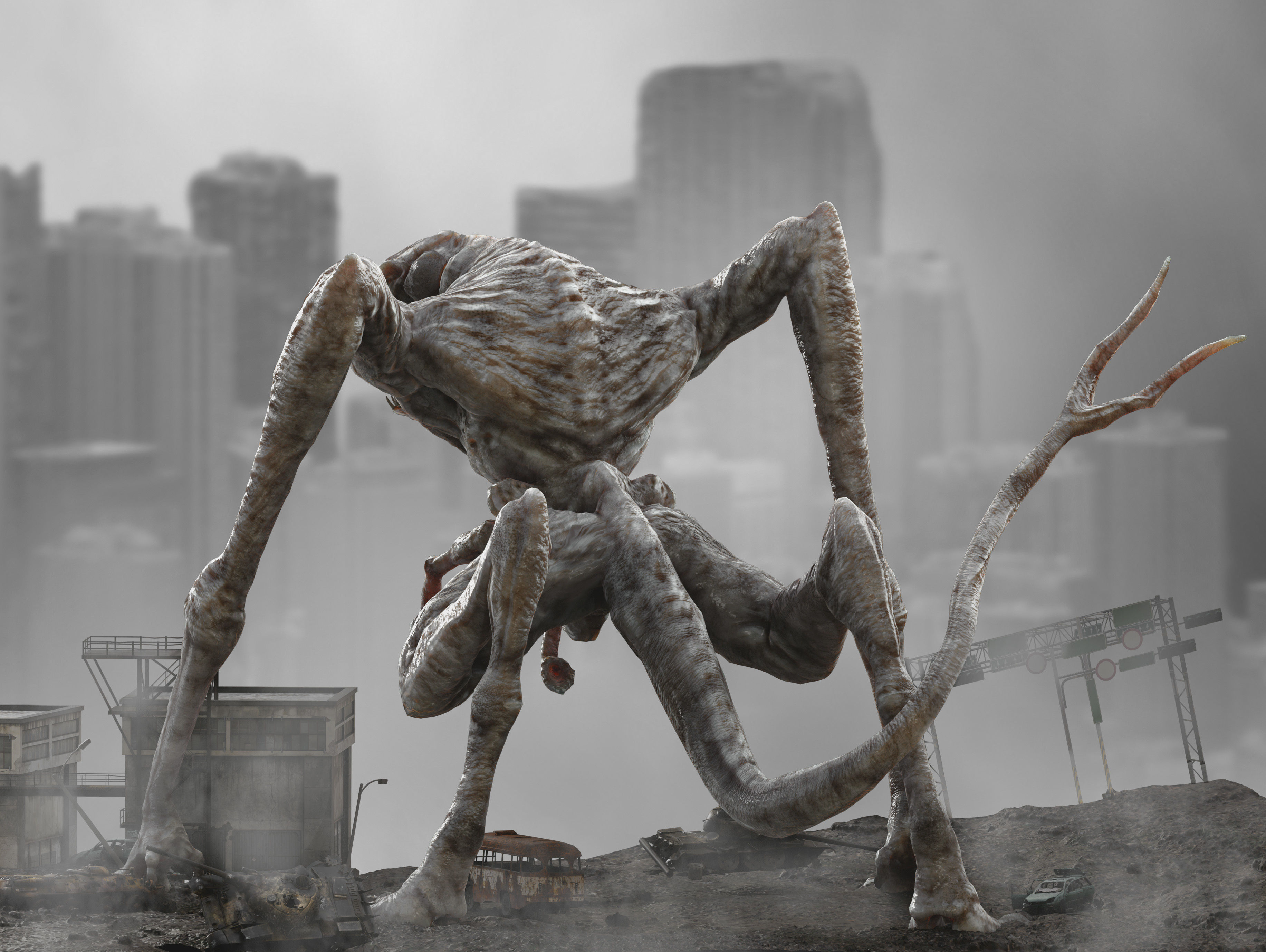 Cloverfield Monster Low-poly 3D model_9