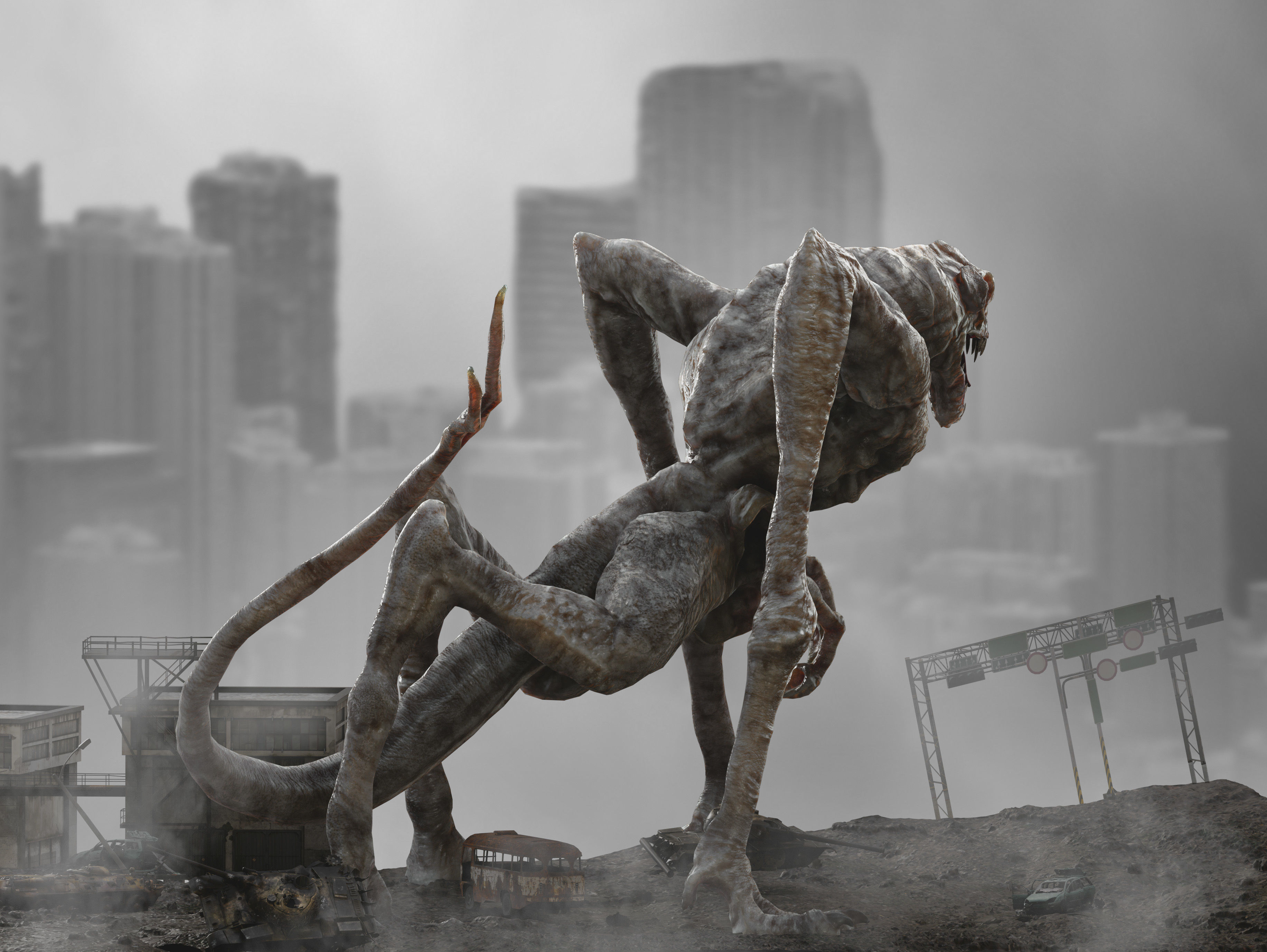 Cloverfield Monster Low-poly 3D model_7