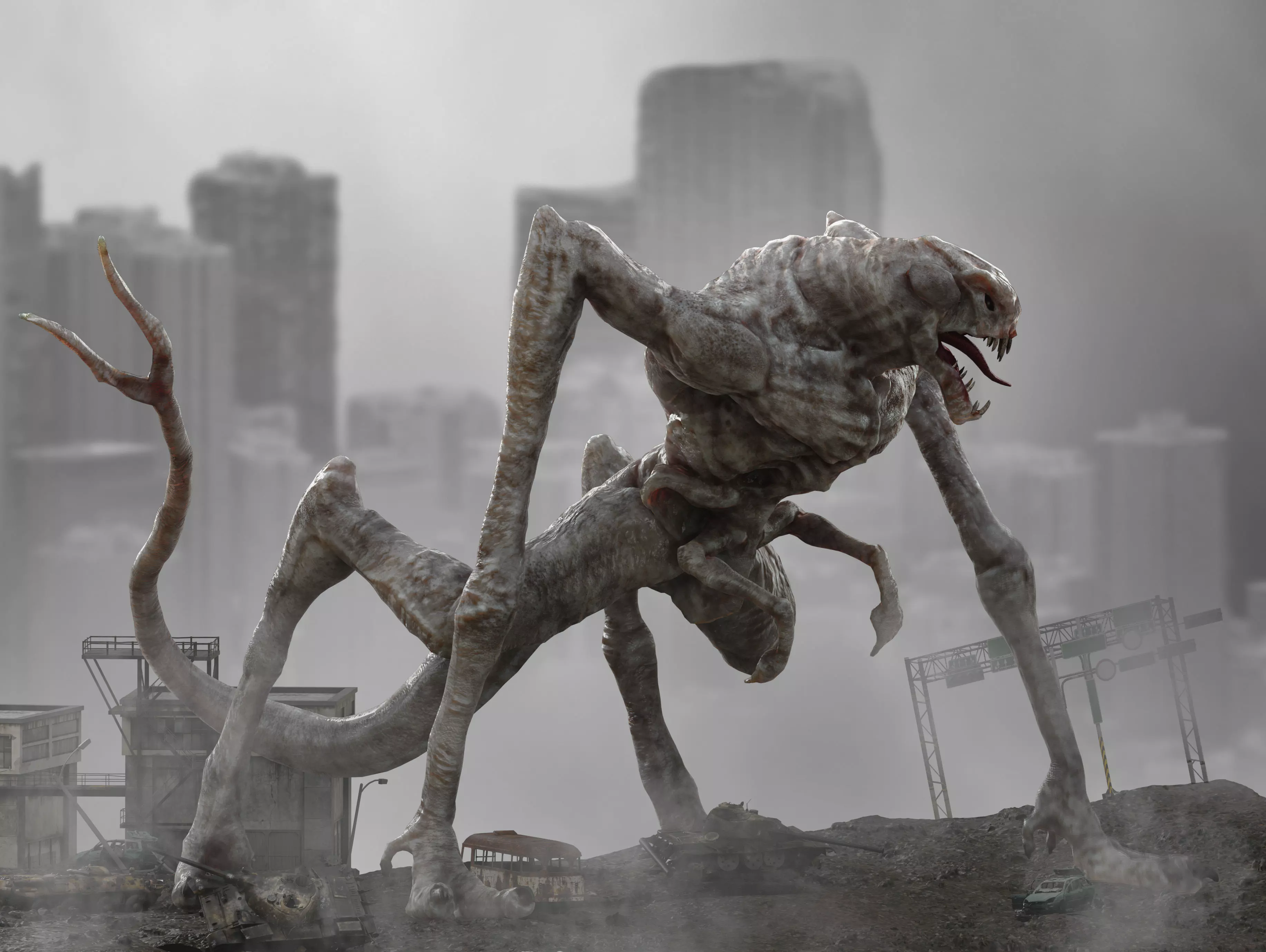 Cloverfield Monster Low-poly 3D model_0