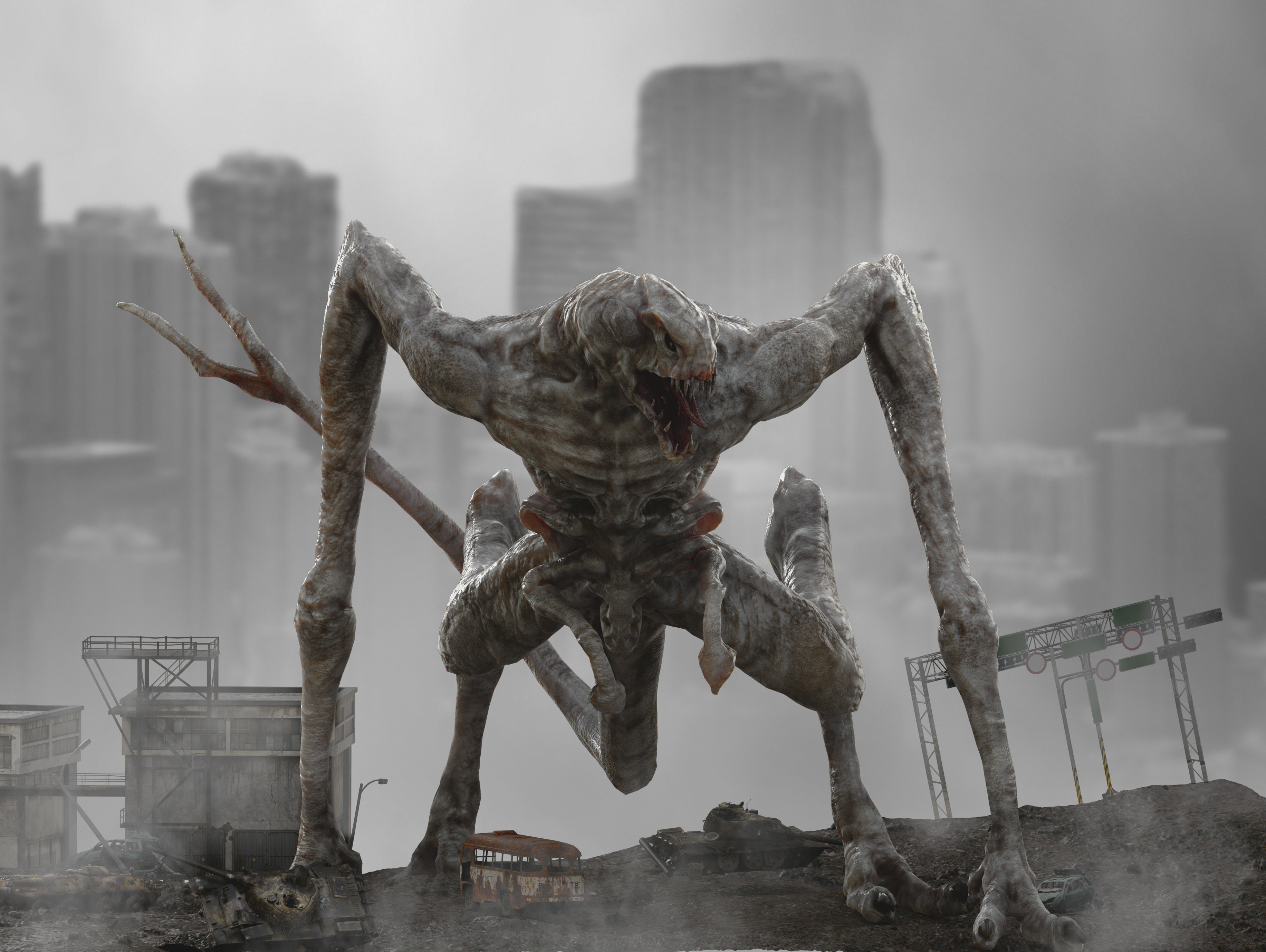 Cloverfield Monster Low-poly 3D model_3