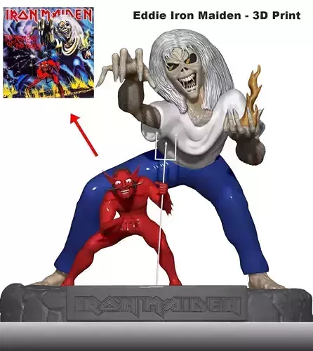 Eddie Iron Maiden CD cover 3D print model