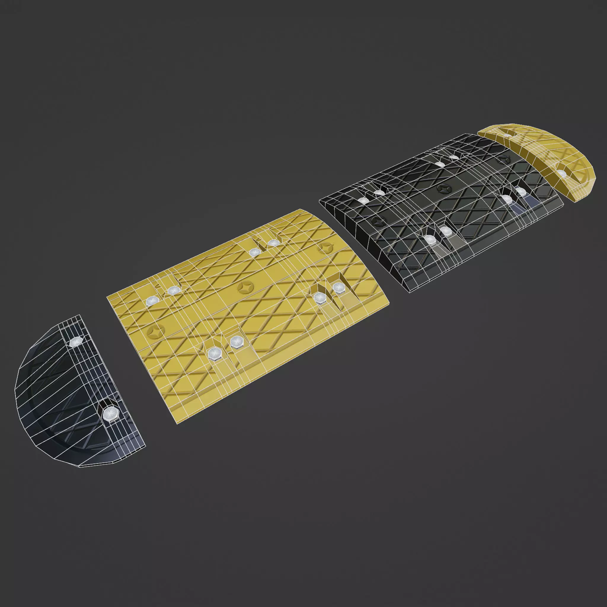 Low Poly Modular Speed Bumps Low-poly 3D model_0