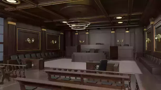 Courtroom Low-poly 3D model