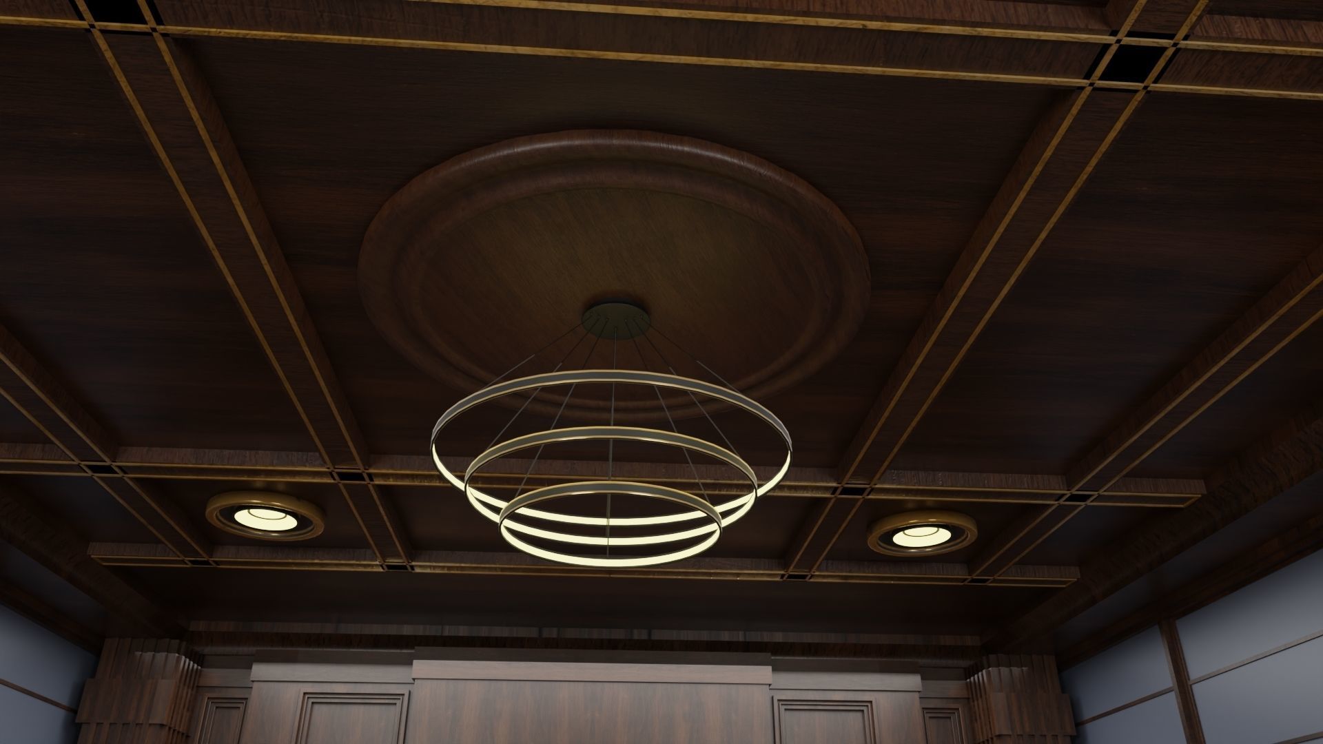 Courtroom Low-poly 3D model_8