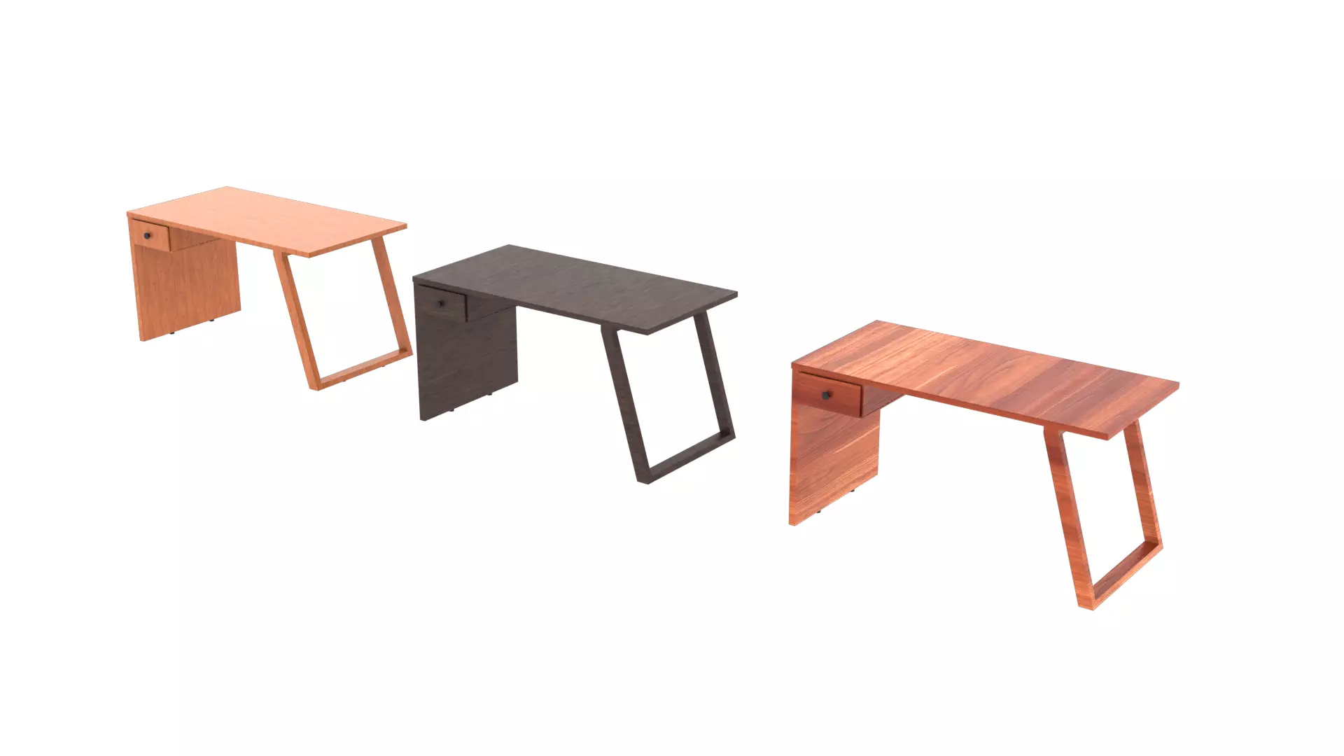 Office Table 1 Low-poly 3D model_1