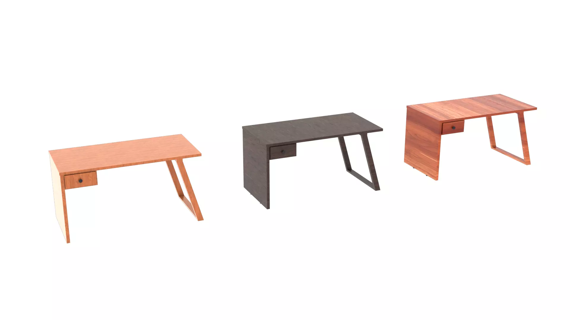 Office Table 1 Low-poly 3D model_2