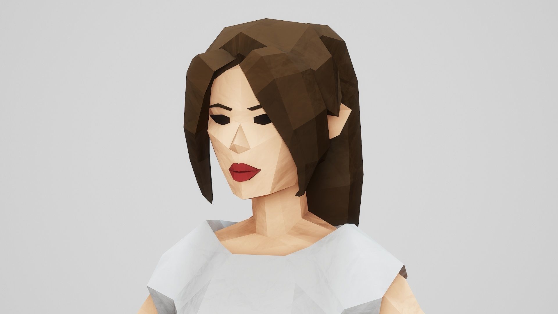 BOXER GIRL - GAME READY LOW POLY STYLE FEMALE CHARACTER Low-poly 3D model_19