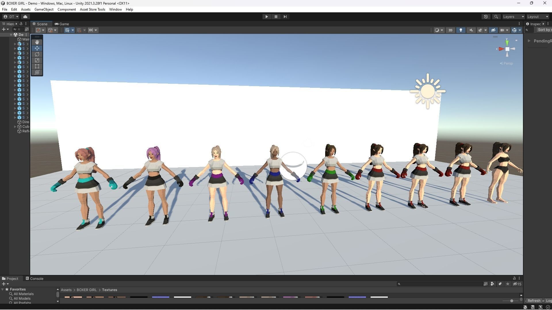 BOXER GIRL - GAME READY LOW POLY STYLE FEMALE CHARACTER Low-poly 3D model_8