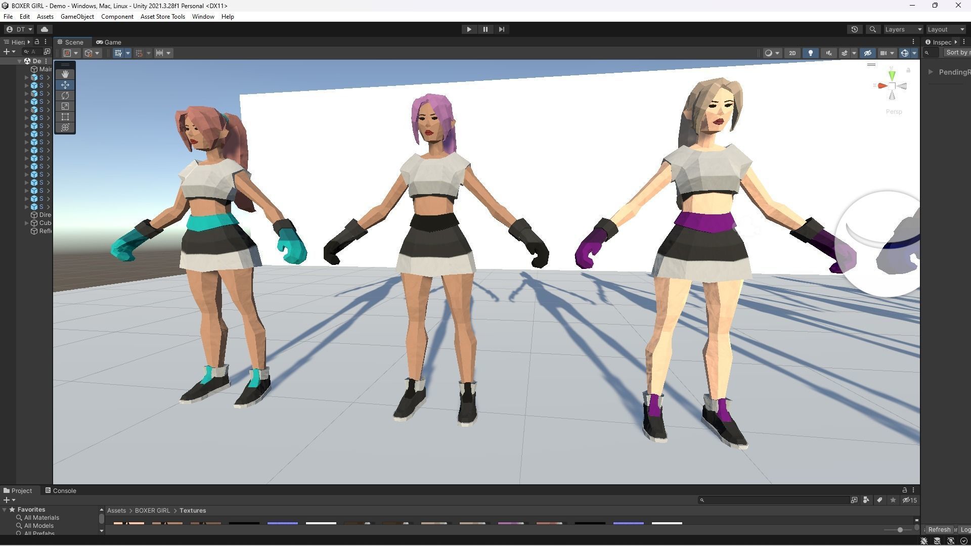 BOXER GIRL - GAME READY LOW POLY STYLE FEMALE CHARACTER Low-poly 3D model_11