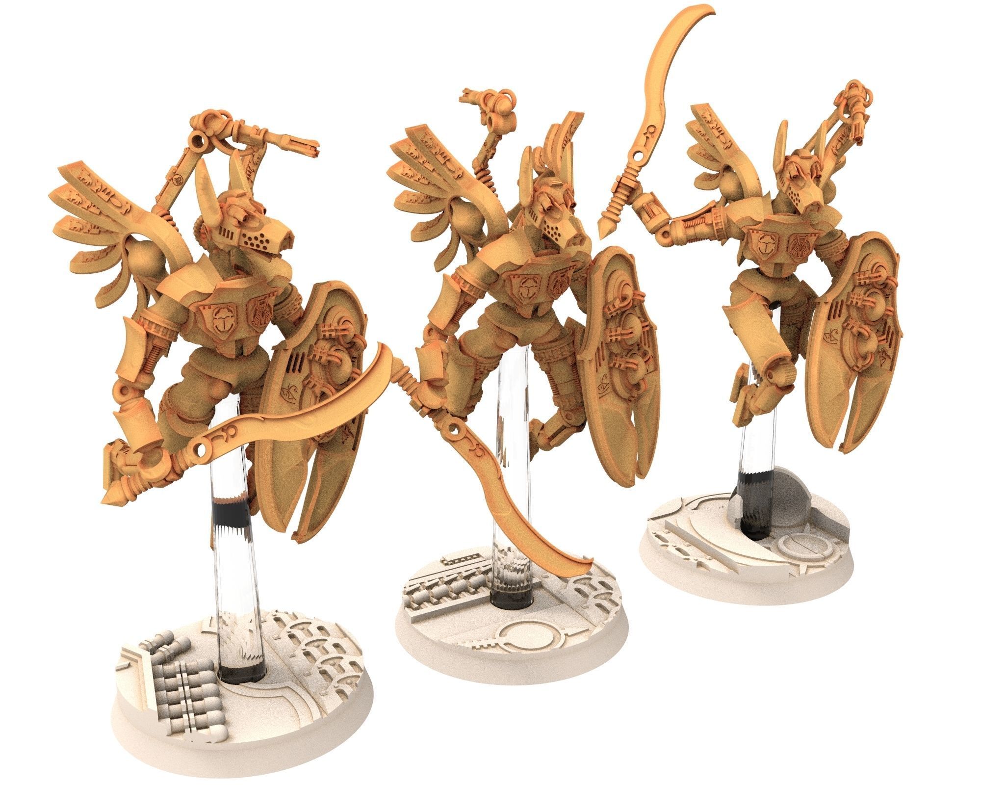 Anubis Akhet Thout Assault Battle Drone modular miniatures  3D print model_12
