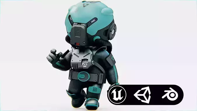 TOON ASTRONAUT ROBBY Rigged for Unreal Engine - Unity - MIXAMO