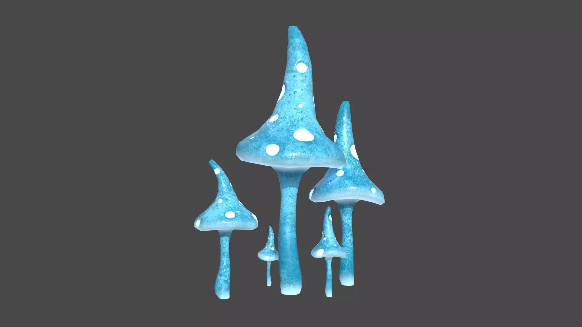 Fantasy Mushroom G02 Blue - Scene Backdrop Design Low-poly 3D model