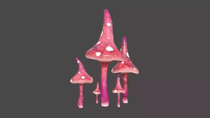 Fantasy Mushroom G03 Red - Scene Backdrop Design Low-poly 3D model