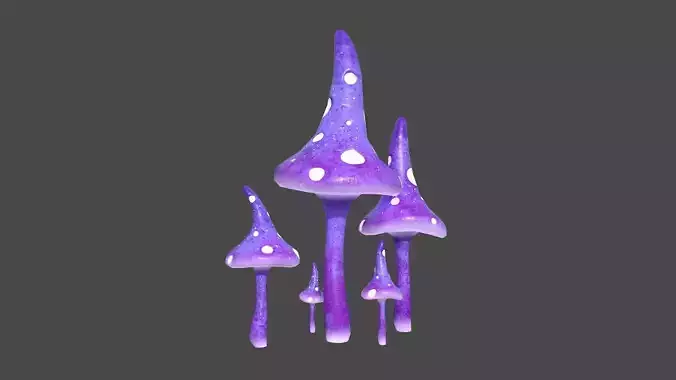 Fantasy Mushroom G06 Purple - Scene Backdrop Design Low-poly 3D model