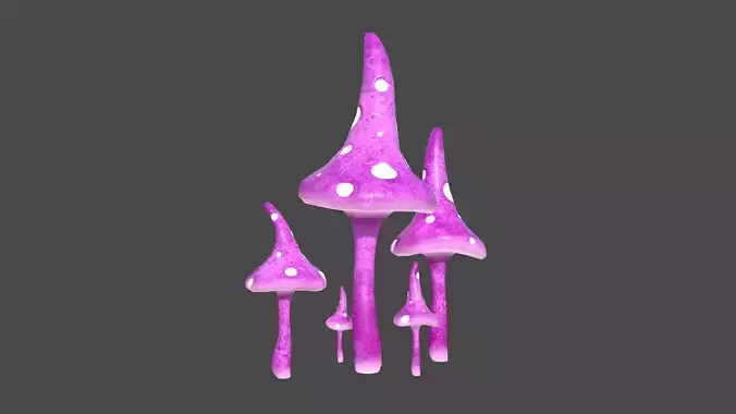 Fantasy Mushroom G07 Pink - Scene Backdrop Design Low-poly 3D model