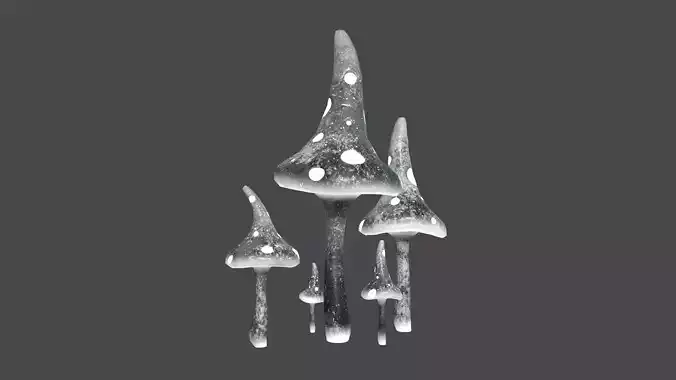 Fantasy Mushroom G10 Black - Scene Backdrop Design Low-poly 3D model