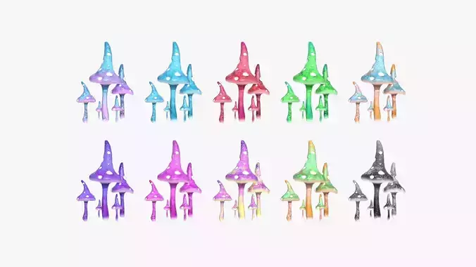 10 Fantasy Mushroom G Collection - Scene Backdrop Design 