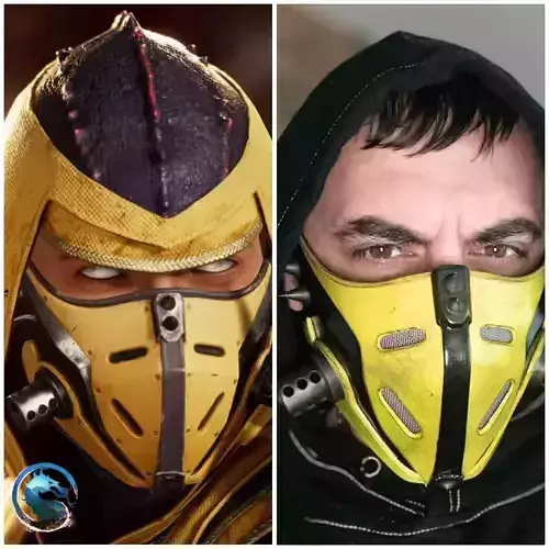 Scorpion mask  from MK1 - Grim Ninja 3D print model
