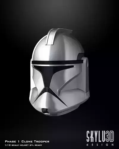 One12 Scale Phase 1 Clone Trooper Helmet STL 3D print model