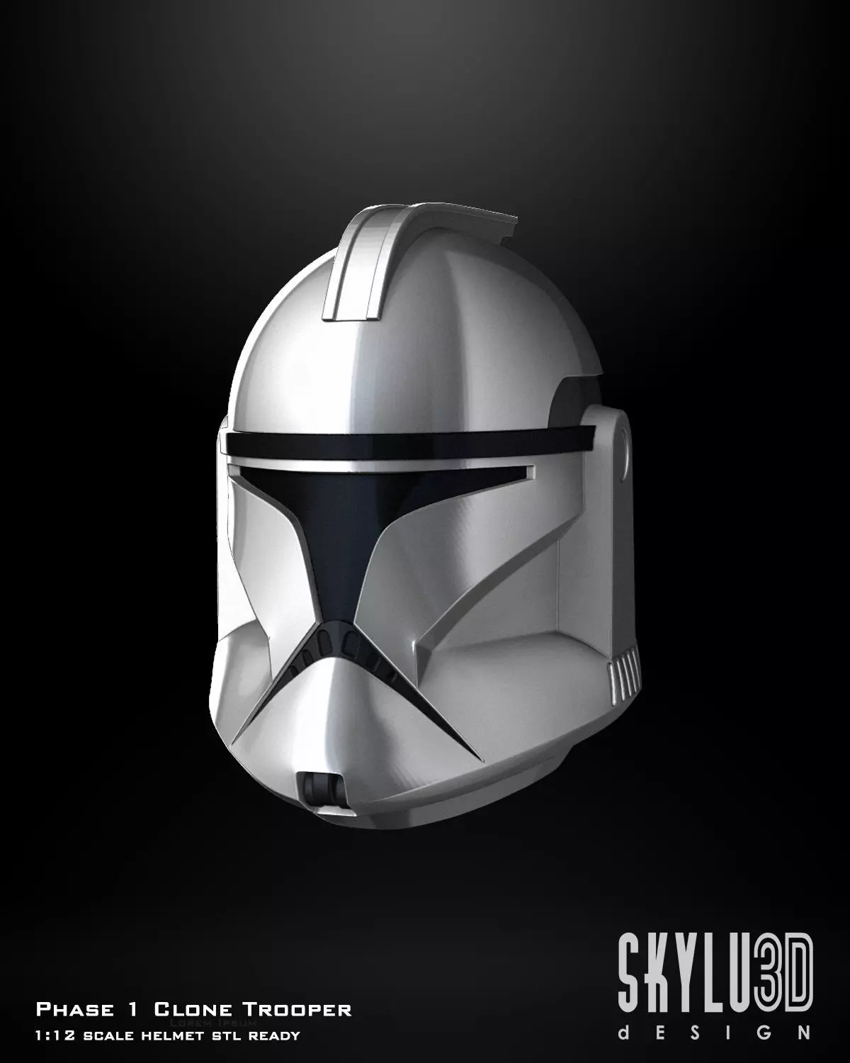 One12 Scale Phase 1 Clone Trooper Helmet STL 3D print model