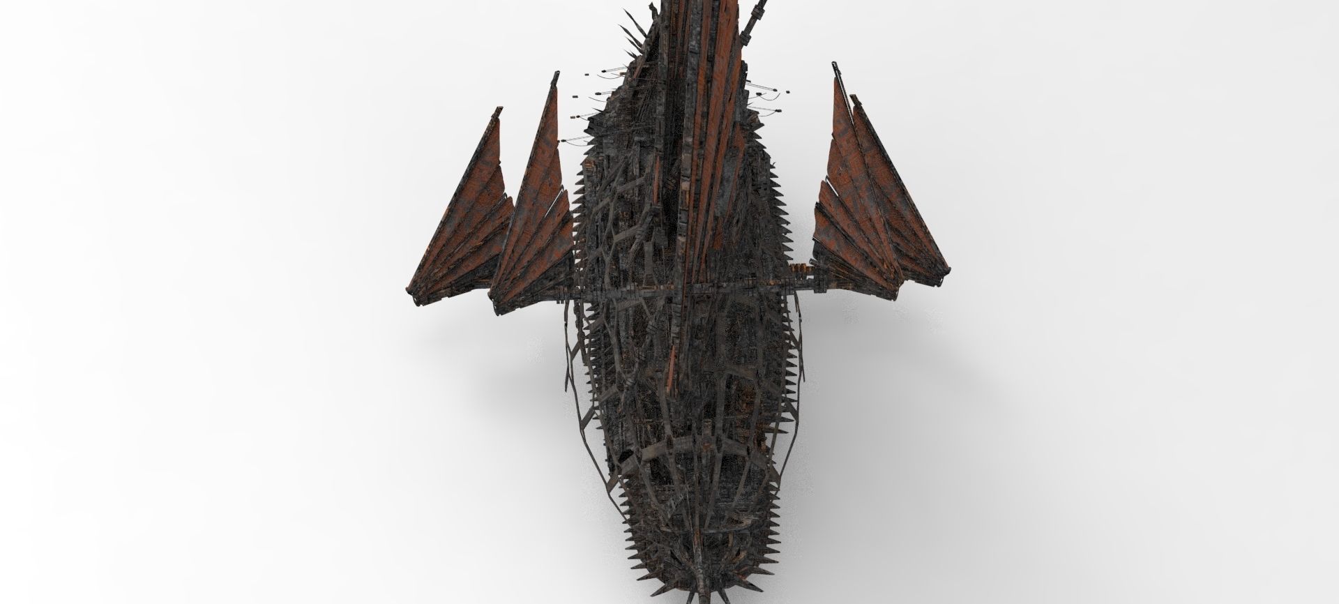 Great Khan Red fin Ship  3D model_4