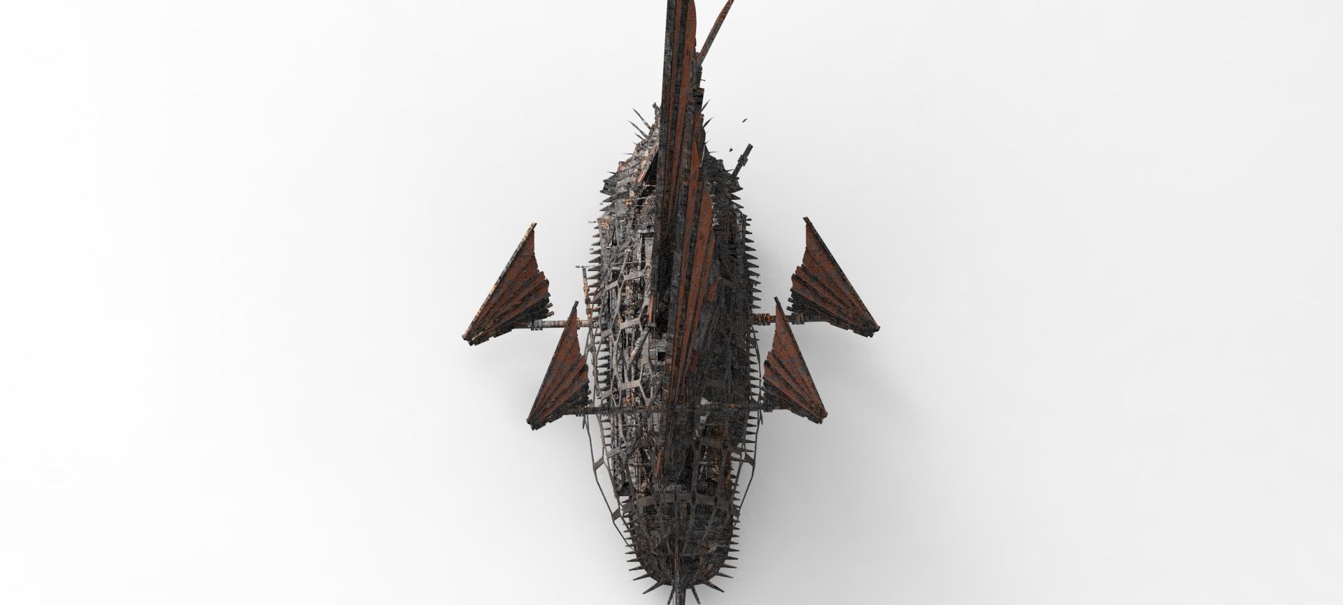 Great Khan Red fin Ship  3D model_1