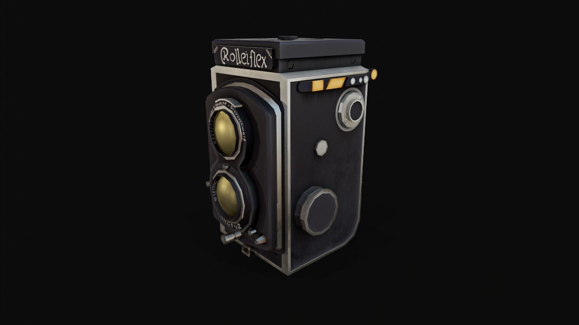 Stylized Vintage Cam Low-poly 3D model_2
