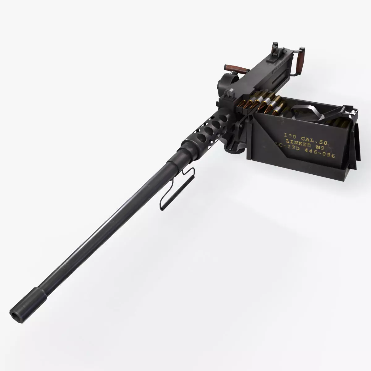 M2 Browning Machine Gun Low-poly 3D model_0