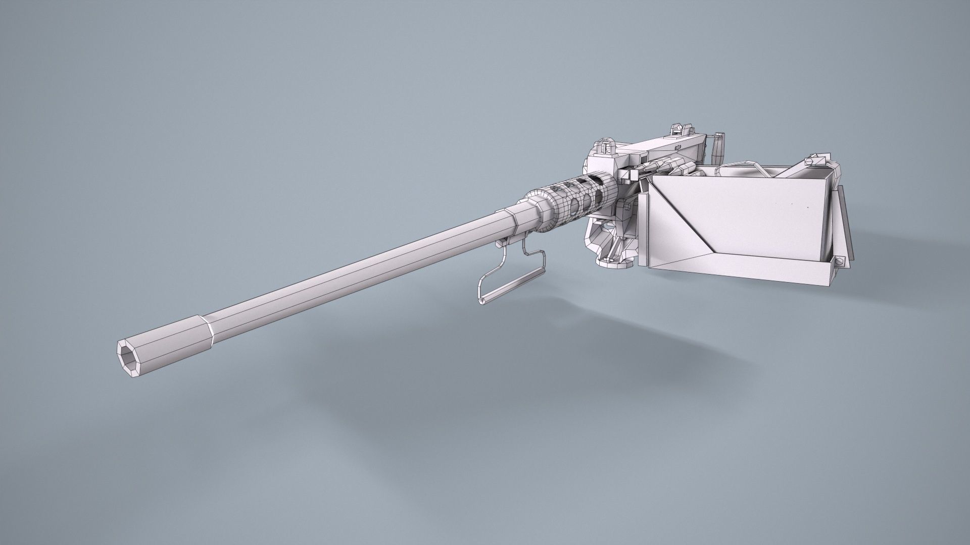 M2 Browning Machine Gun Low-poly 3D model_8