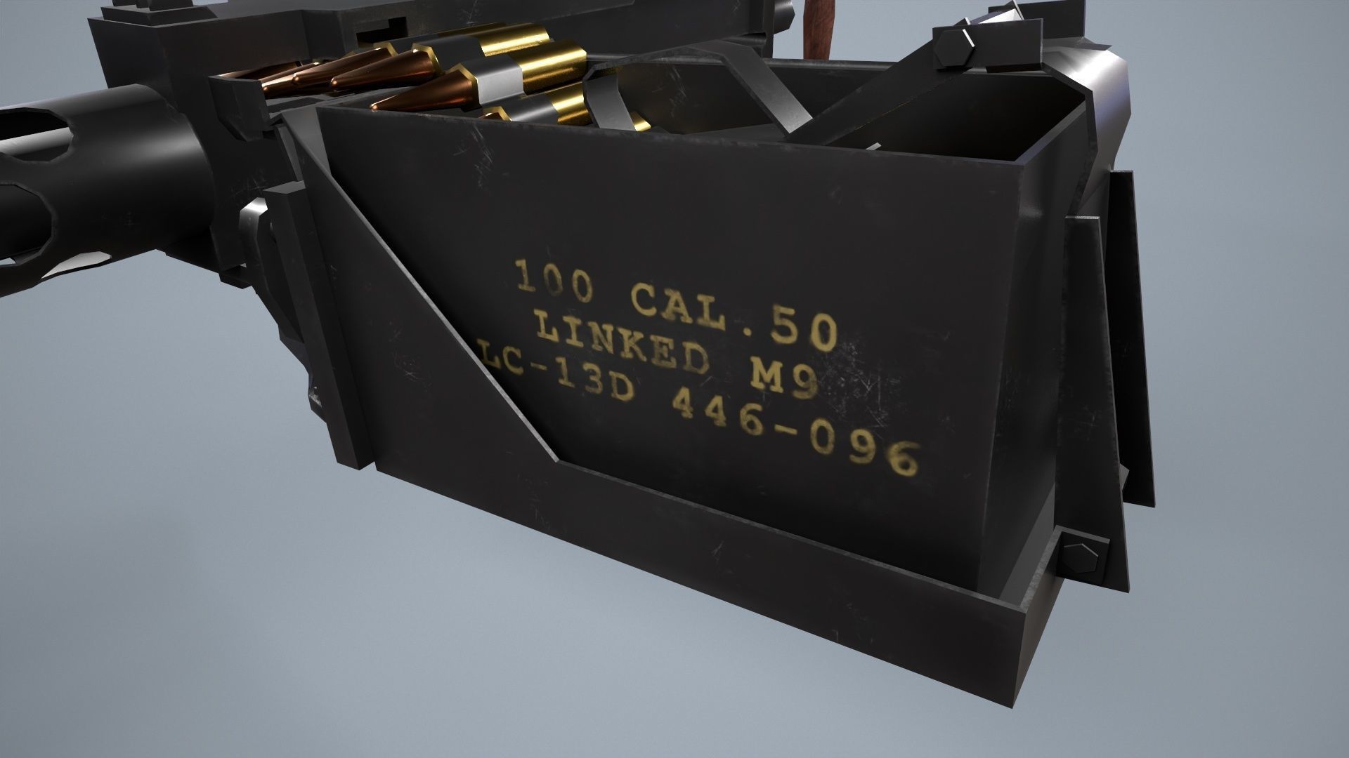 M2 Browning Machine Gun Low-poly 3D model_5