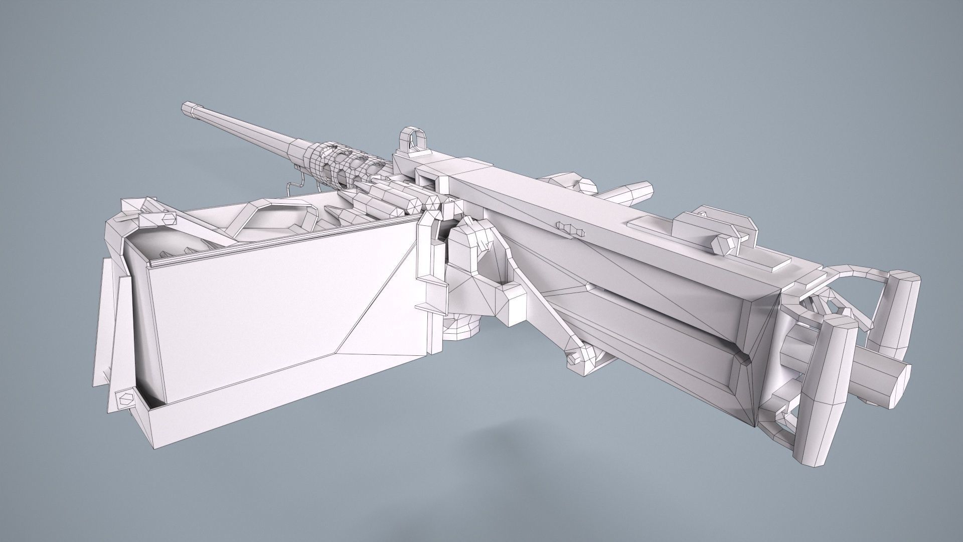 M2 Browning Machine Gun Low-poly 3D model_9