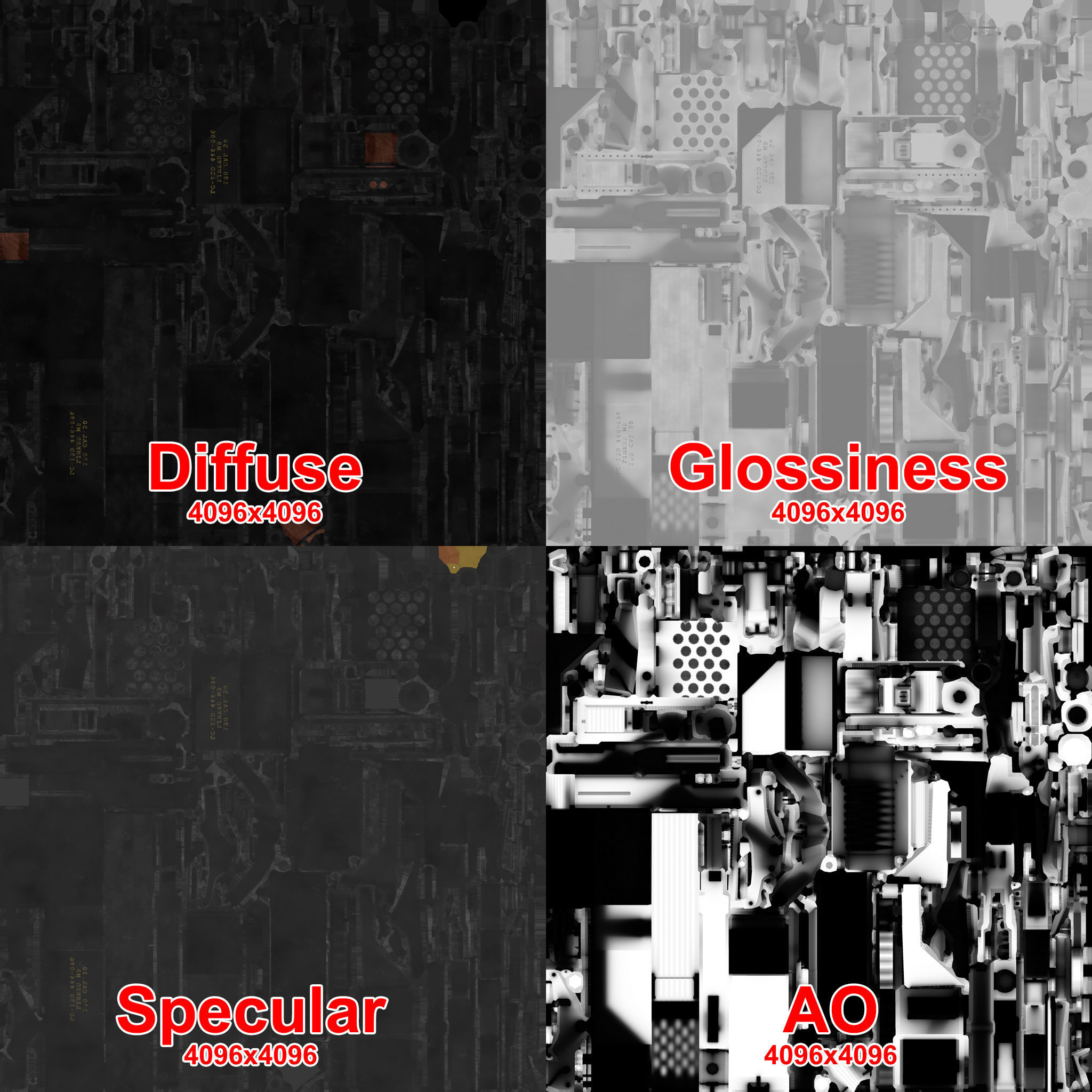 M2 Browning Machine Gun Low-poly 3D model_15