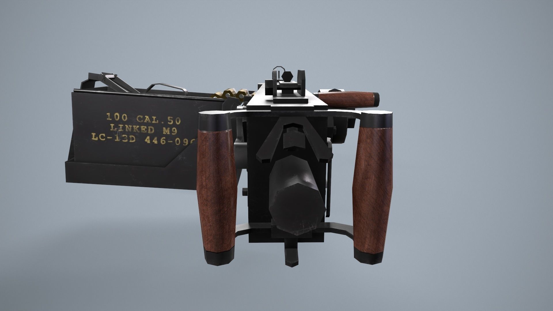 M2 Browning Machine Gun Low-poly 3D model_7