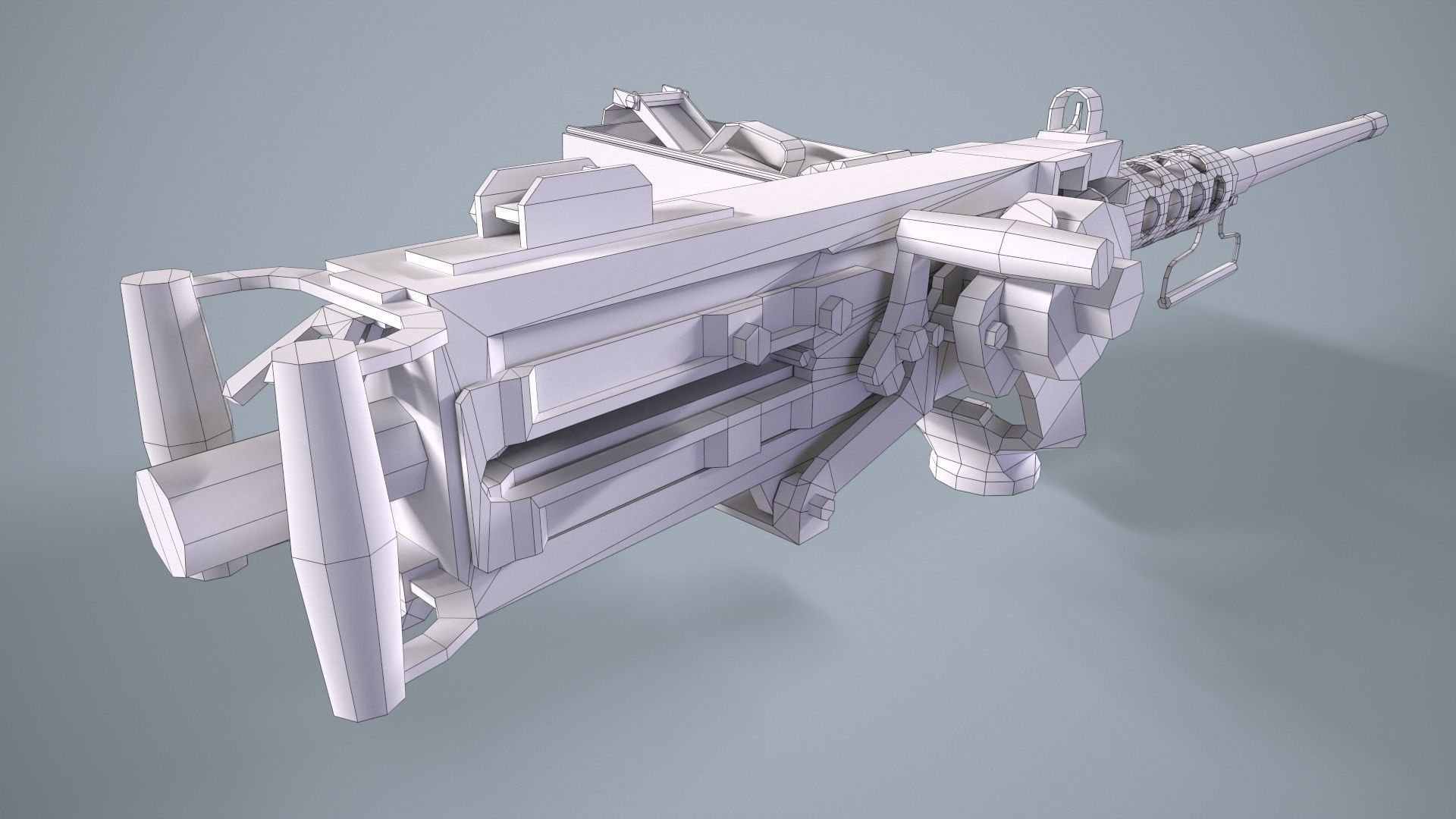 M2 Browning Machine Gun Low-poly 3D model_10